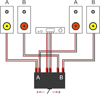 Amazon | 2(1)-in-1(2)-出力スピーカーアンプスイッチャー